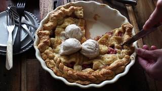 Easy Rhubarb Pie Recipe from scratch [upl. by Brear]