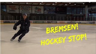 Schlittschuhlaufen Bremsen Hockey Stop Tutorial [upl. by Iral]