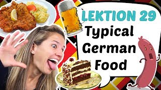 GERMAN LESSON 29 Must EAT amp DRINK in GERMANY Typical German Food and Drinks 🍻🍰 [upl. by Elbag840]