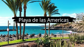 Playa de las Americas Walking tour  Tenerife in stunning 4K [upl. by Sert]