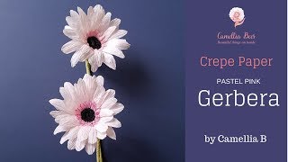 How to make Paper Gerbera flower from crepe paper  Easy and realistic crepe paper flowers [upl. by Chris54]