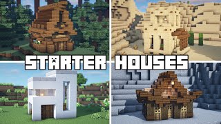 Minecraft  4 Starter House Designs Tutorial [upl. by Oicnerolf607]