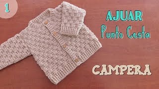 Ajuar Camperita chambrita o sueter en punto cesta 12 [upl. by Tucker81]