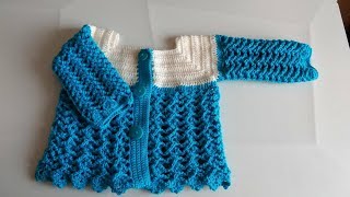 Chambrita a crochet para bebe parte 1 CHOMPA SWEATER SAQUITO ABRIGO JERSEY [upl. by Cohn473]