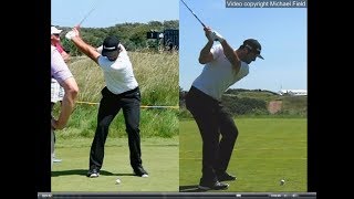 Jon Rahm golf swing  Long Iron faceon amp downtheline July 2017 [upl. by Hofstetter315]