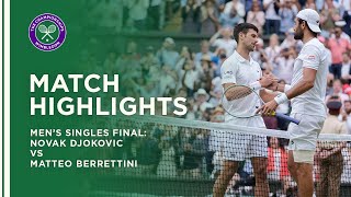 Novak Djokovic vs Matteo Berrettini  Mens Final Highlights  Wimbledon 2021 [upl. by Nageem]