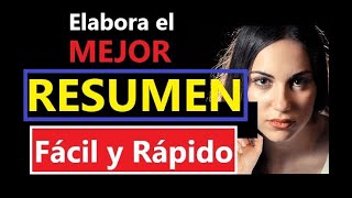 CÓMO ELABORAR EL MEJOR RESUMEN PASO A PASO CON EJEMPLO [upl. by Bernstein444]