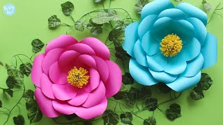 Como hacer flores de papel 🌸 Gigantes medianas o pequeñas SUPERTIPS y MOLDES  Partypop DIY🎉 [upl. by Leong338]