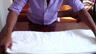 How To Fold A Towel Like They Do At Hotels [upl. by Ehcram]