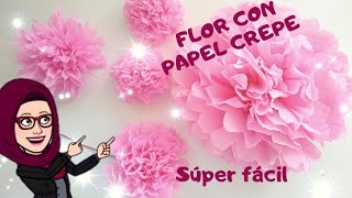 DIY🌸Como hacer FLORES de papel crepe o china SENCILLA Y FÁCIL 🌸2 modelos [upl. by Amuh896]