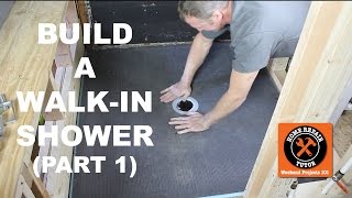 How to Build a WalkIn Shower Part 1 Wedi Shower Pan Install [upl. by Horvitz]