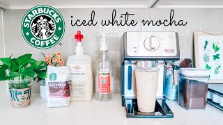 Identical Starbucks Iced White Mocha Recipe  Quarantine Coffee [upl. by Mairam]