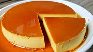 SUB 3 Ingredients❗Homemade Leche Flan  No Oven No Bake No Mixer No Condensed Milk [upl. by Coke]