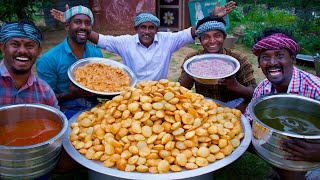 1000 PANI PURI  Golgappa Recipe Cooking in South Indian Village  How to make Pani Puri Recipe [upl. by Rawna326]