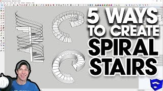 5 Ways to Create SPIRAL STAIRS IN SKETCHUP [upl. by Honorine]