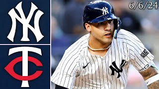 New York Yankees vs Minnesota Twins  Game Highlights  6624 [upl. by Rumit]