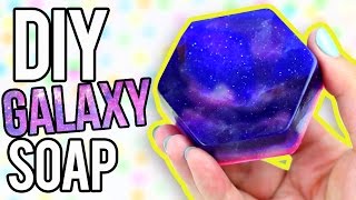 DIY GALAXY SOAP  EASY Melt amp Pour [upl. by Dnalhsa]