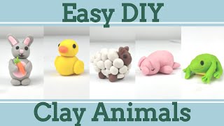 Easy Clay Animals for Beginners 2│5 in 1 Polymer Clay Tutorial [upl. by Moynahan]