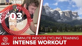 20 Minute Intense Workout Indoor Cycling Training – Passo Campolongo [upl. by Hedberg]