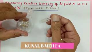 PYCNOMETER METHOD TO FIND RELATIVE DENSITY OF LIQUIDS [upl. by Auqinehs]