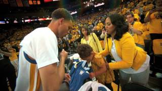 Stephen Curry Gets Pumped Up Pregame with Daughter Riley [upl. by Dlareg]