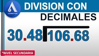 DIVISIÓN CON PUNTO DECIMAL EN EL DIVISOR Y DIVIDENDO Nivel Secundaria [upl. by Myles]