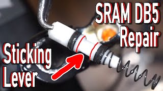 SRAM DB5 R RS Guide Brakes sticking piston Repair amp Service disk brakes mtb how to  AXRV88 [upl. by Peers]