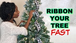 How to Ribbon a Christmas Tree  Easy amp Vertically [upl. by Nomolos]