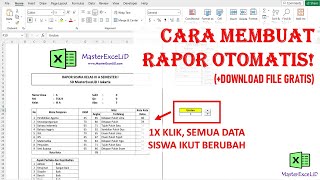 Tutorial Cara Membuat Rapor Otomatis Dengan Excel Download File Gratis [upl. by Akira]