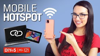 Smartphone Tips  How to setup a mobile hotspot on Android and iPhone – DIY in 5 Ep 121 [upl. by Rich]