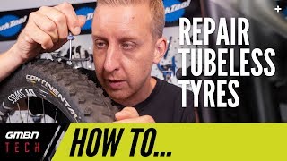 How To Repair Tubeless Tyres  MTB Maintenance [upl. by Dosi]