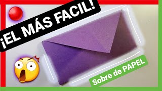 ✅Como Hacer Un SOBRE de papel FACIL Y RAPIDO para una carta PASO A PASO [upl. by Friedland112]