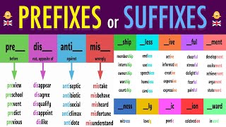 100 PREFIX and SUFFIX Words Used in Daily Conversation [upl. by Kcinnay]