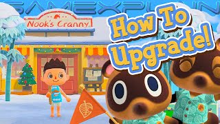 How to Upgrade Nooks Cranny  Animal Crossing New Horizons [upl. by Erreip]