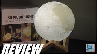 REVIEW 3D Moon Lamp  Cool LED Mood Light w 16 Colors [upl. by Sergei]