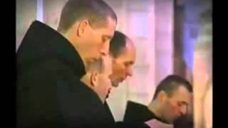 Monks singing Gregorian Chant in a Catholic Benedictine Seminary [upl. by Drahsir]