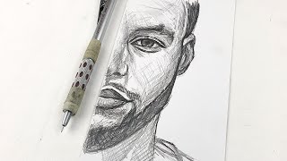 How to Draw Steph Curry Step by Step ONE PENCIL [upl. by Baten]