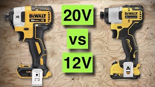 Dewalt Impact Driver head to head 12V vs 20V [upl. by Spence]