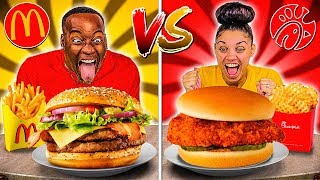 MCDONALDS VS CHICKFILA FOOD CHALLENGE [upl. by Wappes71]