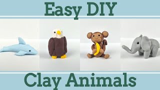 Easy Clay Animals for Beginners 7│4 in 1 Polymer Clay Tutorial [upl. by Templer384]