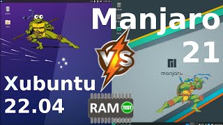 Xubuntu 2204 vs Manjaro 21 XFCE RAM Usage [upl. by Okwu]