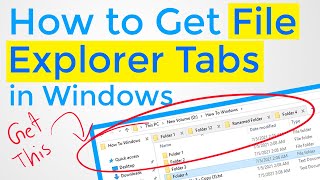 How To Get File Explorer Tabs in Windows 10 amp Windows 11 [upl. by Ahsiekam]