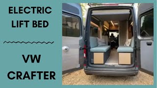 VW Crafter Camper Conversion  Electric lift bed installation  Project 2000 System Happi jack bed [upl. by Enayr]