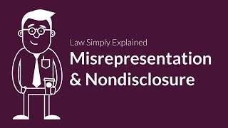 Misrepresentation and Nondisclosure  Contracts  Defenses amp Excuses [upl. by Akenom]