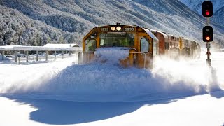 Most Awesome Trains Moving Through Snow Compilation [upl. by Atteval]