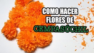 COMO HACER FLORES DE CEMPASÚCHIL DE PAPEL CREPE ¡MUY FÁCIL [upl. by Eniortna]