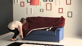 How to Put a Stretch Sofa Cover Easily [upl. by Occir]