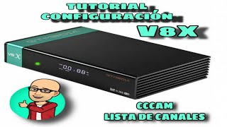 GTMEDIA V8X NOVA TUTORIAL DE CONFIGURACIÓN LISTA DE CANALES INSERTAR LINEA CCCAM  GUIA INICIO [upl. by Marchak]