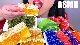 MOST POPULAR FOODS FOR ASMR HONEYCOMB ALOE VERA TANGHULU SEAGRAPES POPPING BOBA ASMR Phan [upl. by Ahsirhcal]