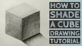 How to Shade a Cube  Pencil Shading Tutorial [upl. by Romeu]